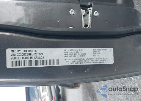 2020 Dodge Charger Sxt Rwd z USA, uszkodzony, nr VIN 2C3CDXBG9LH207379